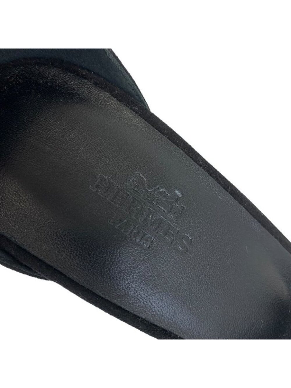 Hermes Dolly Sandals Shoes Suede Black Party - Picture 7 of 10
